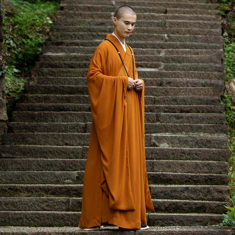 23新款缎梵僧服广袖冰丝海青居士服男女款大袖海清和尚衣定制做袈