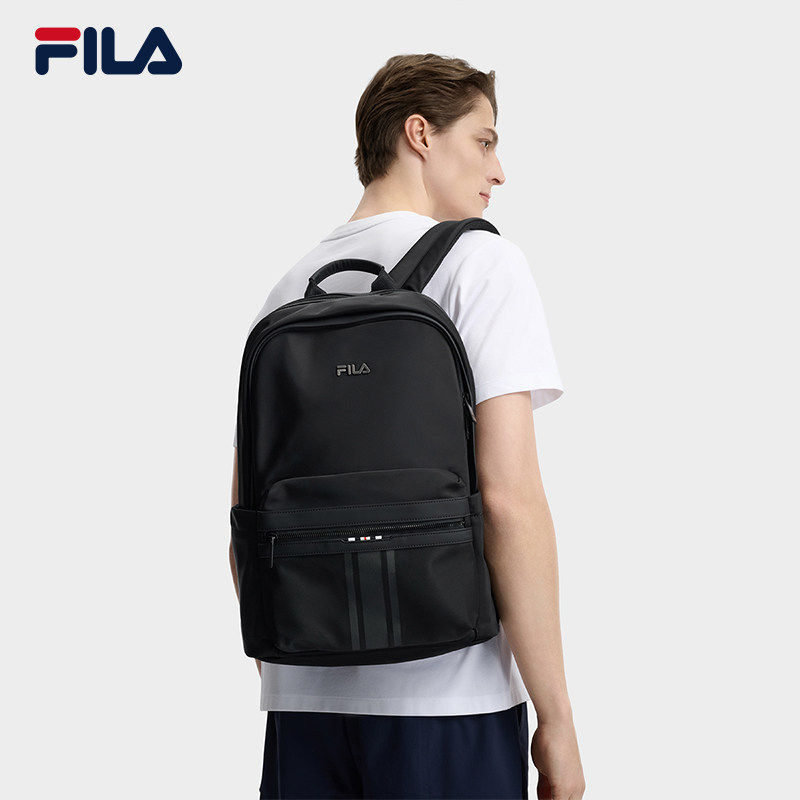 双肩包|FILA 斐乐男士背包夏黑色出差通勤电脑包书包F13M628106F