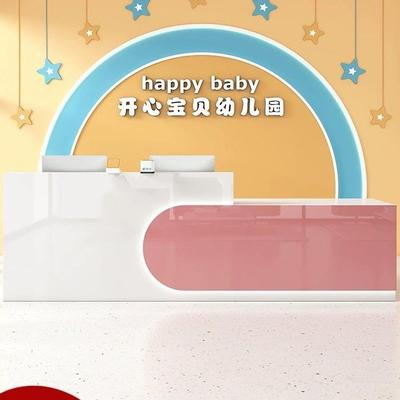 简约现代店铺吧台收银台瑜伽馆美容院前台公司接待台理发店型柜台