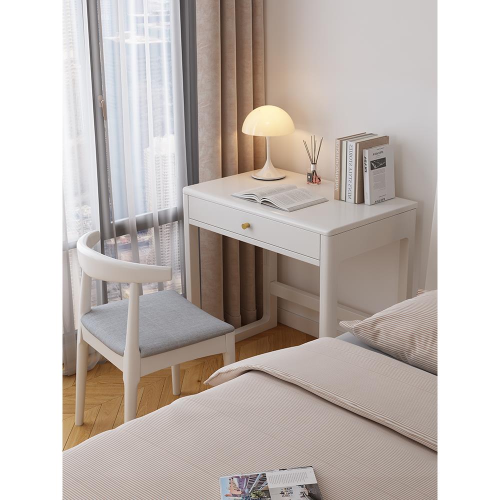 北欧实木白色书桌小户型化妆台长60/70CM现代简约学习办公电脑桌