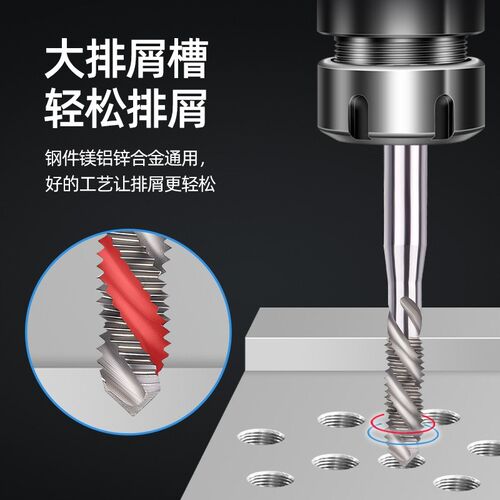 速发粗牙螺旋丝攻M4*0.8M*0.6M5x0.M6x1.5M2*0.5M8*1.5机用螺旋
