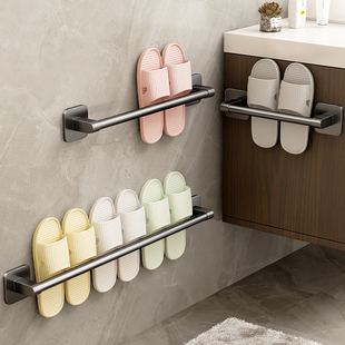 速发枪灰鞋空铝拖太拖架浴室免打孔壁挂式挂挂鞋收纳神器