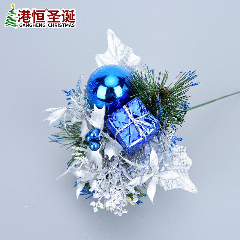 速发圣诞插枝松枝松果圣诞树花环藤条插饰可花饰品氛围用品装批