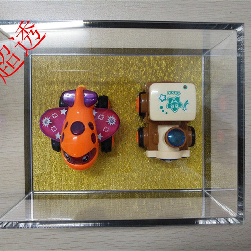 速发亚克力一体式透明展示模型盒塑料盒子罩子收纳盒彩色有机玻璃