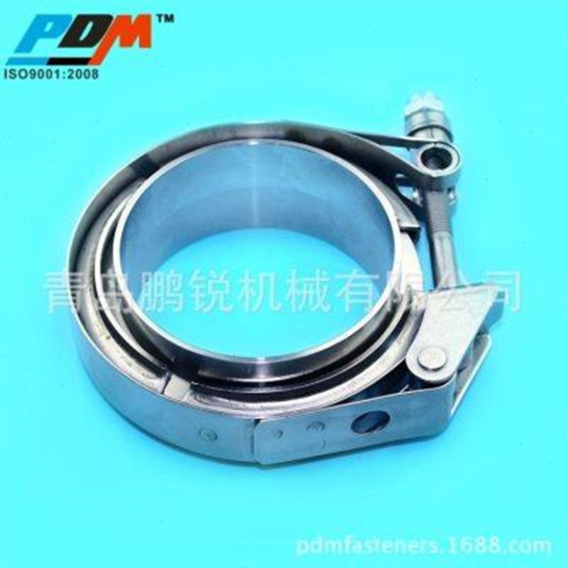 速发不锈钢V型卡箍快装沟槽法兰套装 汽车消声器排气管卡箍2.5英