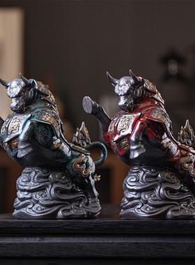 速发久意创造陶瓷牛气冲天摆件家居客厅老板办公室桌乔饰装迁开业