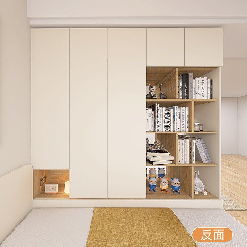 速发卧室双面b开门床尾隔断衣柜家用卧室实木互不干扰一房变两房