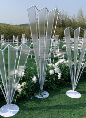 速发婚引铁艺PC折扇件庆婚礼堂舞台T台装饰摆路商场美陈场景布置