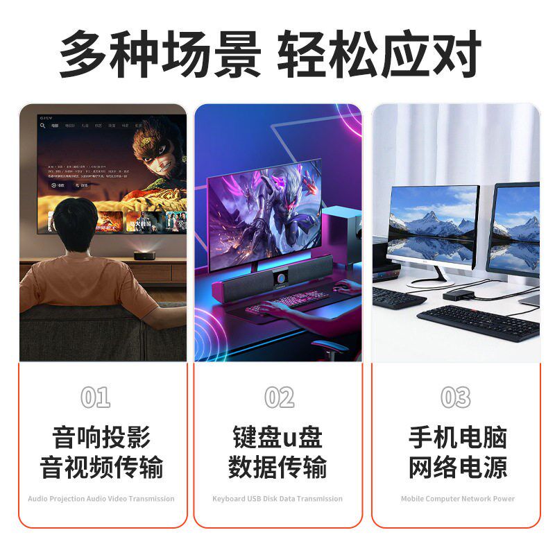 速发VGA转AV色差线红白黄铜芯电脑转电视转接线VGA对RCA莲花头音
