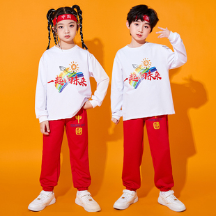 速发国庆儿童啦啦幕演出服运动会开队式 班学生小服幼儿拉拉队表演