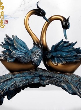 速发弗朗德天鹅摆件家对一居艺术品电视玄关酒柜结装客厅婚饰轻奢