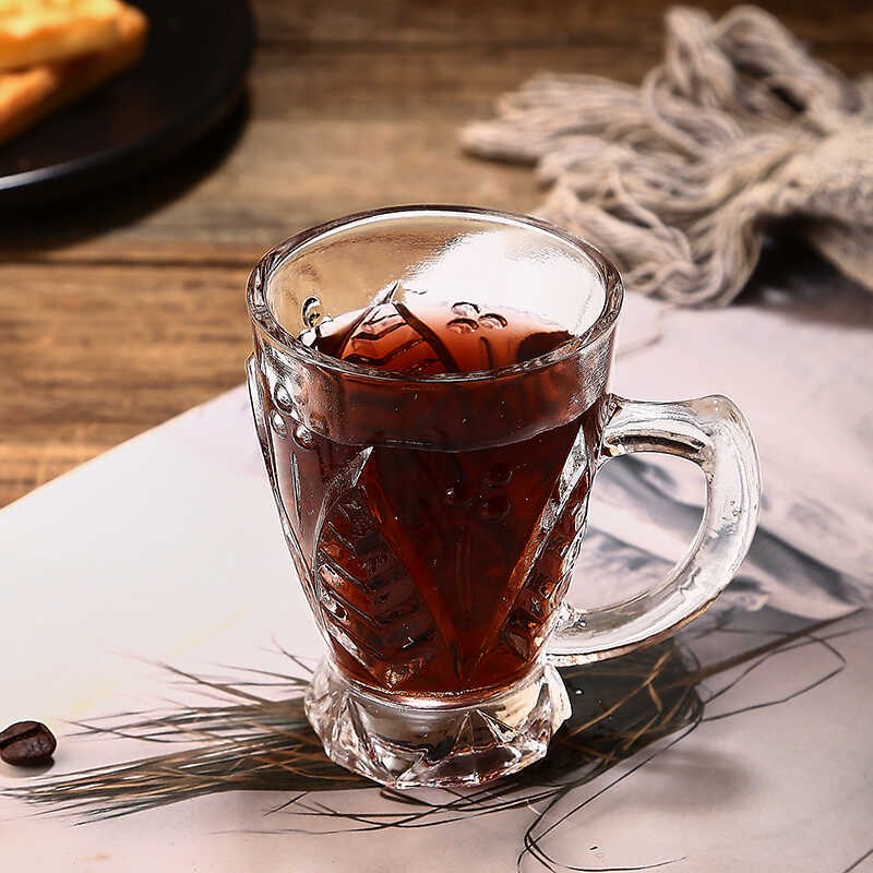 速发杯杯轻奢浮雕玻璃咖啡复早餐燕麦牛奶果汁拿铁古套装