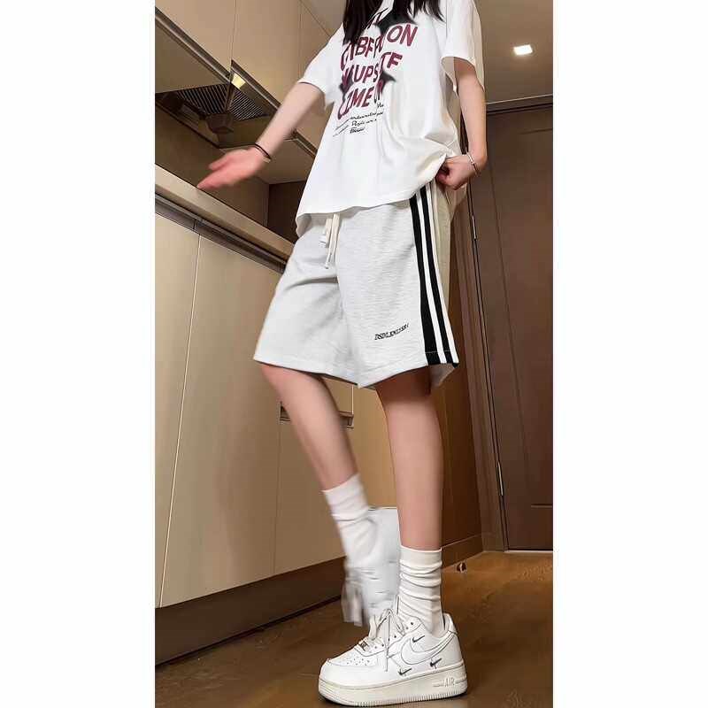速发2024新款斜纹运动短裤男式季美夏休古篮球复闲潮流五分中裤子