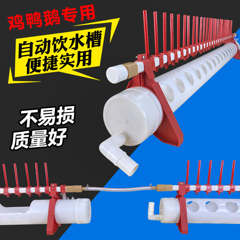 速发鸡用饮水槽喂水喝水鸭子鹅水殖设备鸡厂普拉松水壶新款自动饮
