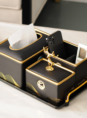 轻奢高级感客厅桌面茶几托盘摆件现代新中式高端餐桌上.摆放装饰