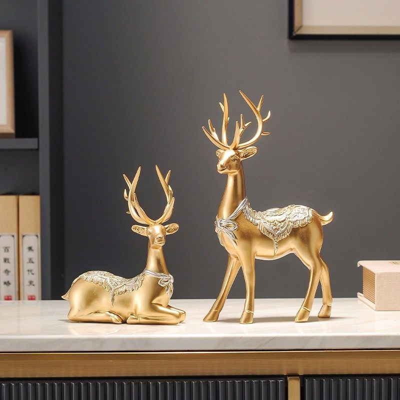 金鹿摆件创意家居酒柜电视柜玄关装饰品室内客厅茶几轻奢高档大气,家居饰品,装饰摆件,淘宝优惠券,粉丝福利购,淘宝优惠卷