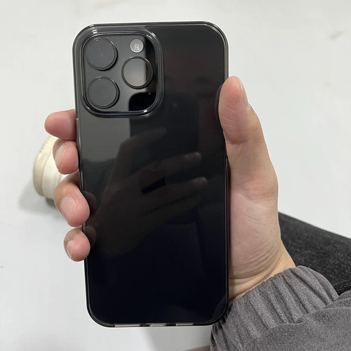 被朋友追着要链接的黑灰透明壳17苹果16PROMAX高级黑灰壳14适用iphone15Pro手机壳mini潮12/11情侣xr软壳13