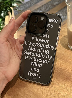 原创高级感蓝色字母适用iPhone17promax手机壳15苹果14pro创意13pro max个性13新款16pro情侣11透明12简约XR