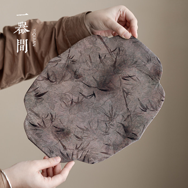 茶席垫子新中式禅意茶壶垫茶具配件香云纱桌旗干炮台茶承茶桌垫布