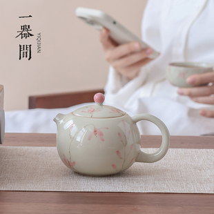 家用喝茶壶功夫茶单人泡茶壶专用中式 陶瓷茶壶茶具套装 手绘沏茶壶