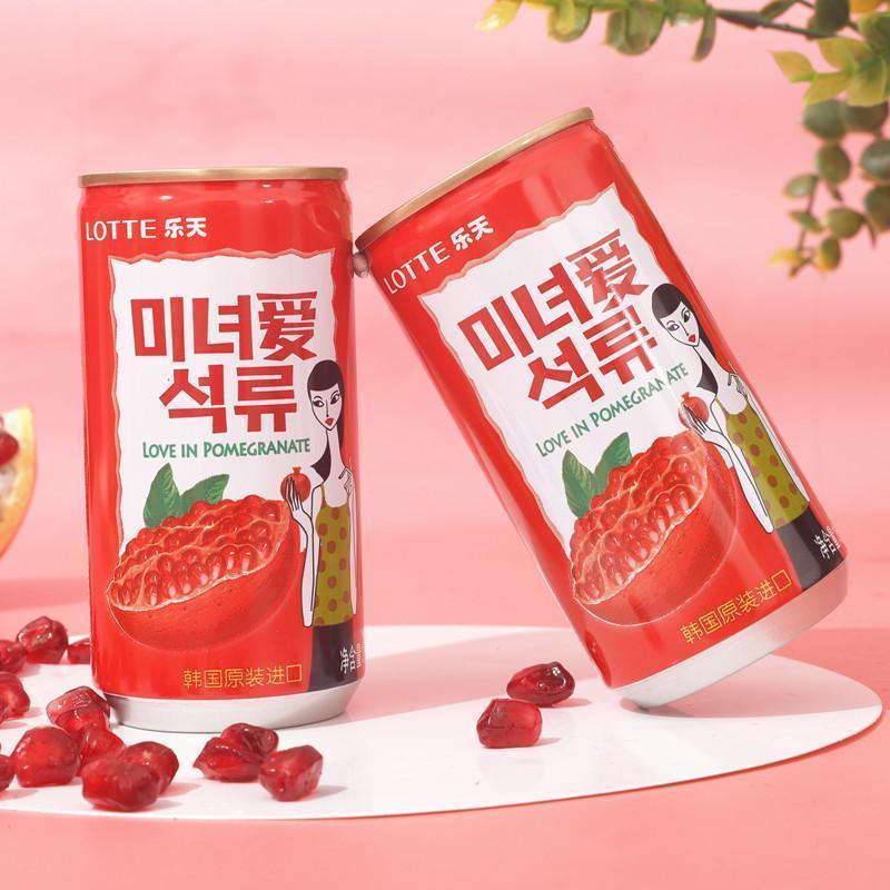 乐天石榴汁饮料果汁饮品整箱批特价果酒180ml韩国原装进口