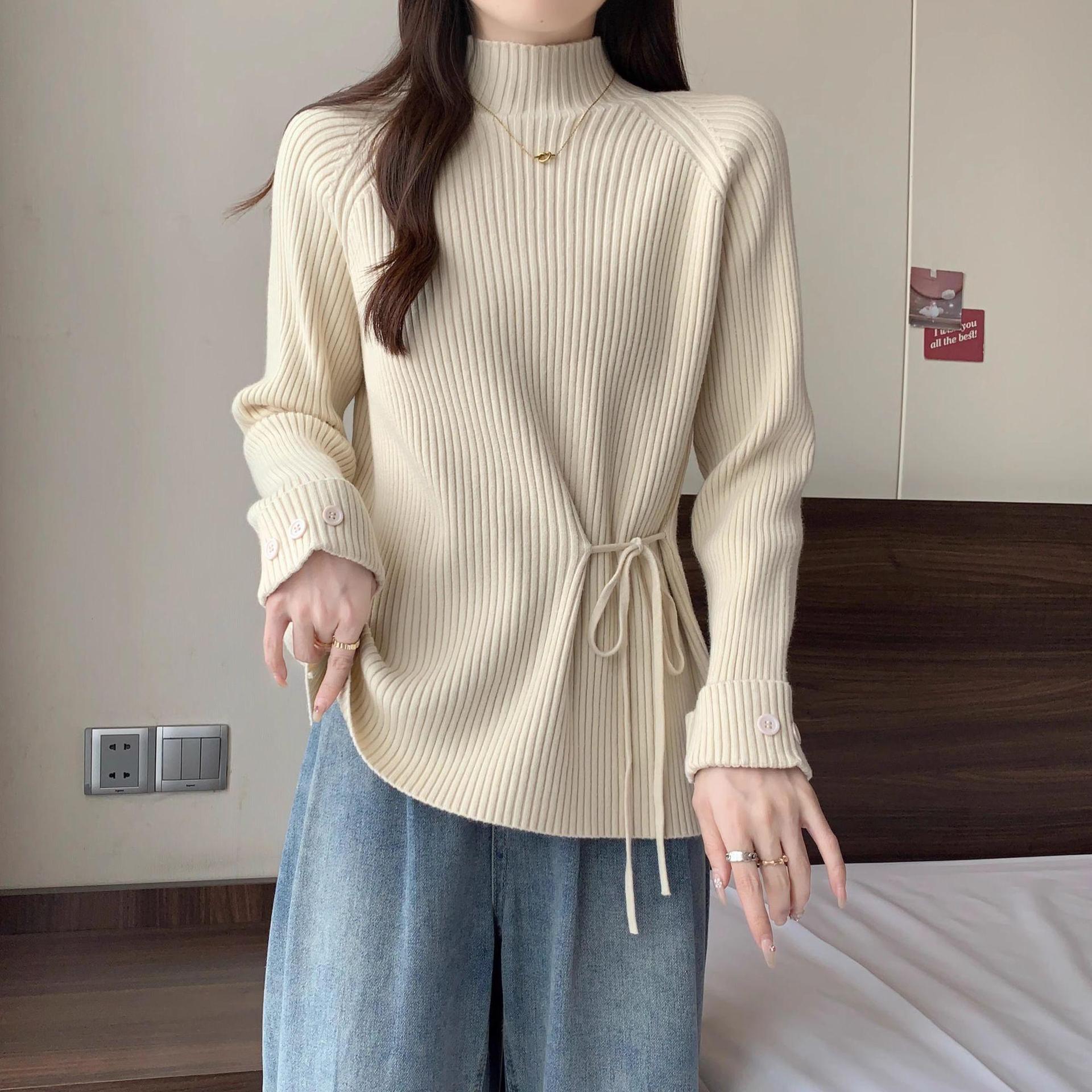 设计感半高领针织衫春秋