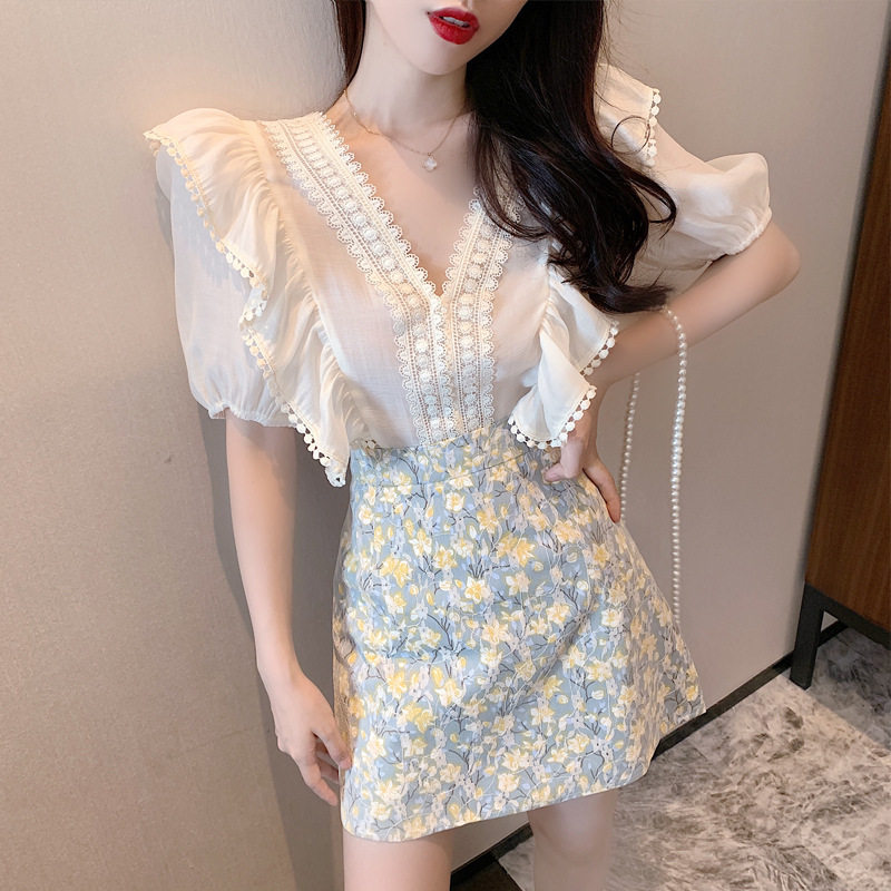 夏季2025年新款洋气网红气质炸街包臀碎花裙子套装女神时尚两件套