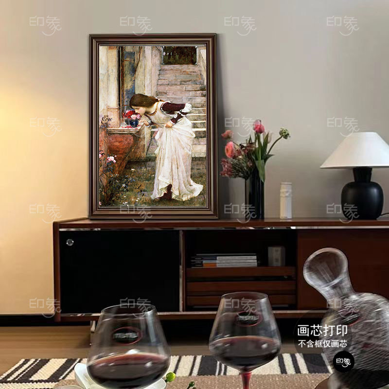 欧式复古人物入户玄关装饰画轻奢进门走廊过道挂画客厅餐厅装饰画