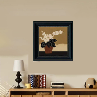 中古风餐厅装饰画小众艺术高级感客厅沙发背景墙挂画复古卧室画芯