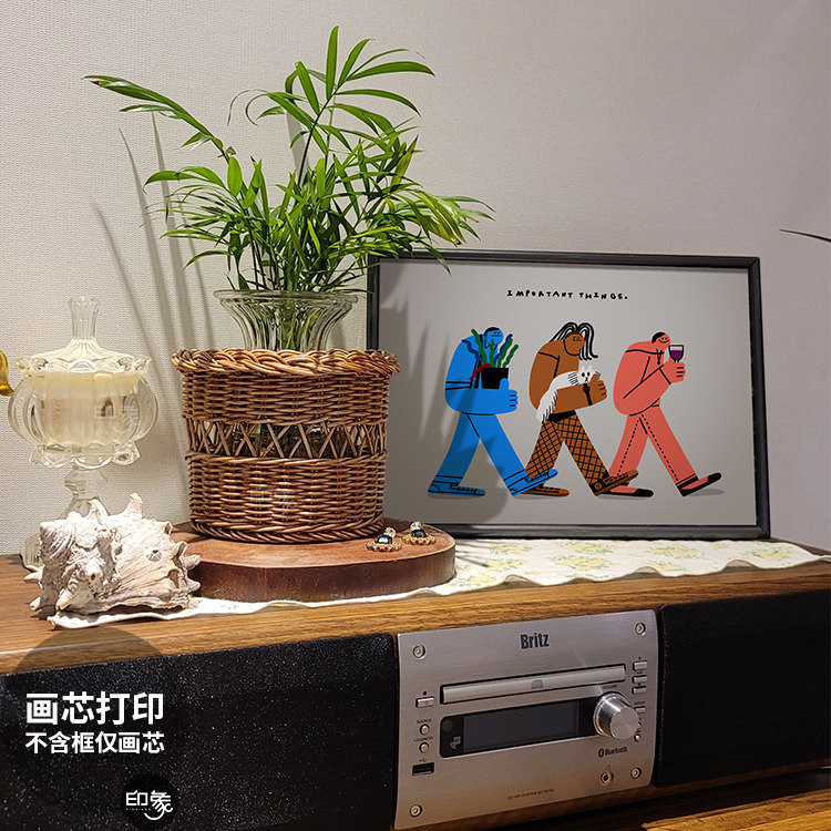印象视觉潮牌小众人物装饰画芯卧室床头摆画餐厅奶茶店咖啡馆挂画