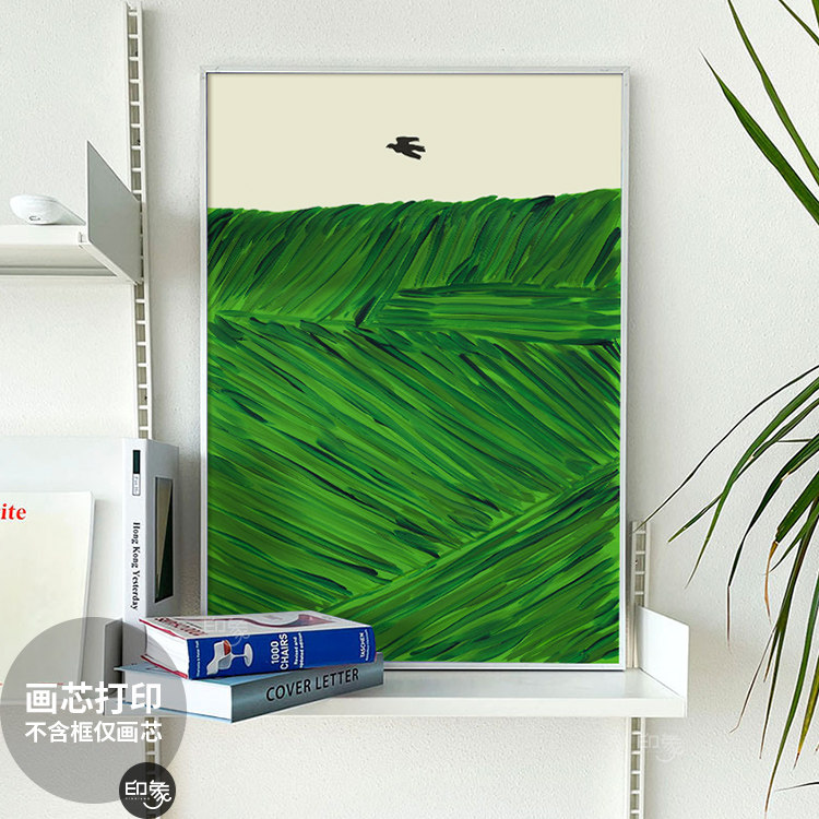 飞鸟现代艺术抽象客厅背景墙装饰画芯小众工作室挂画卧室床头画心