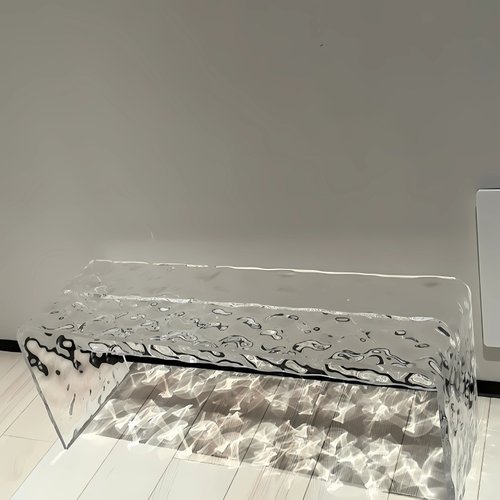 网红高级亚克力板水波纹换鞋凳