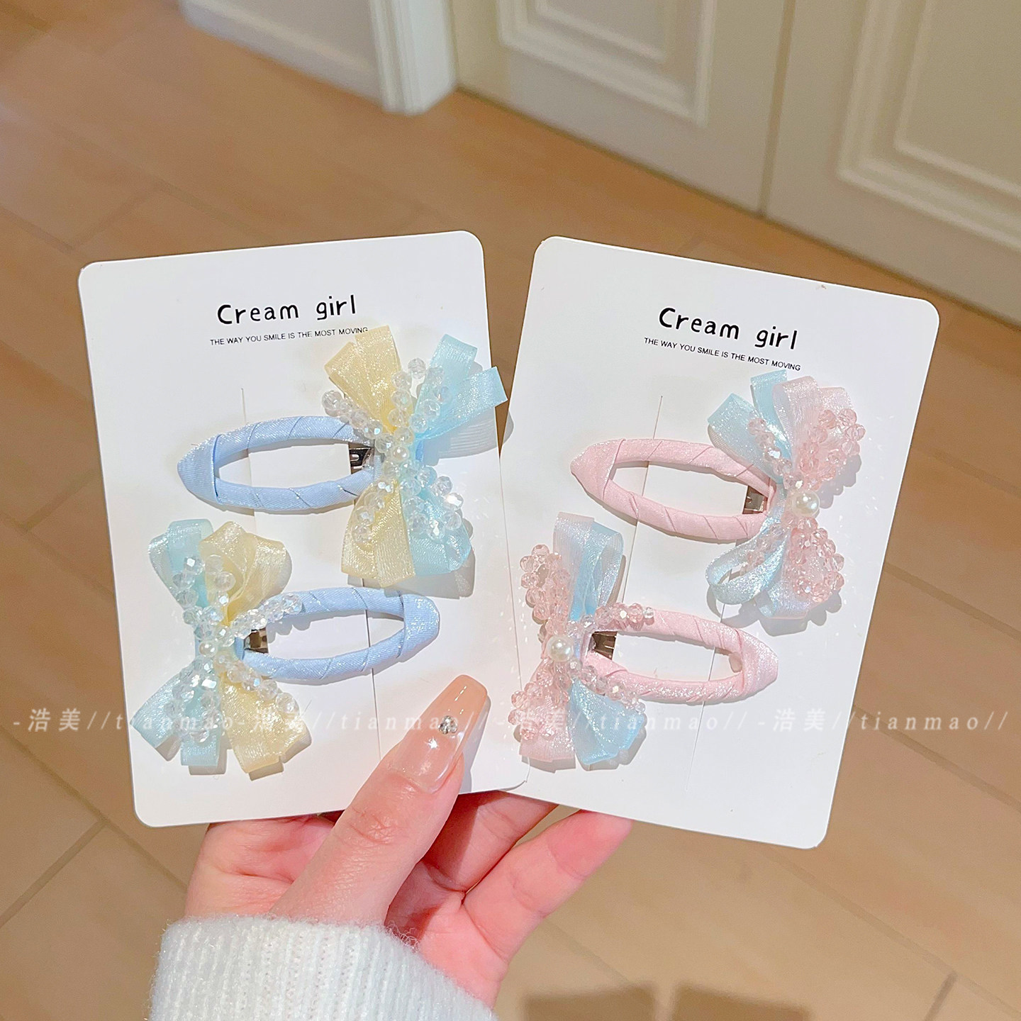 韩系甜美撞色网纱蝴蝶结发夹女2026新款高级感侧边刘海夹发卡发饰,饰品/流行首饰/时尚饰品新,发饰,淘宝优惠券,粉丝福利购,淘宝优惠卷