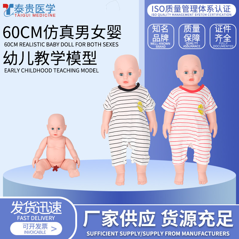 泰贵医学 仿真男女婴幼儿模型硬胶 60cm娃娃照护专业职业技能培定考核