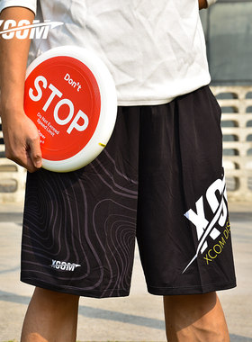 XCOM艾克男士运动短裤冰丝速干透气吸汗户外飞盘跑步专用裤子黑色