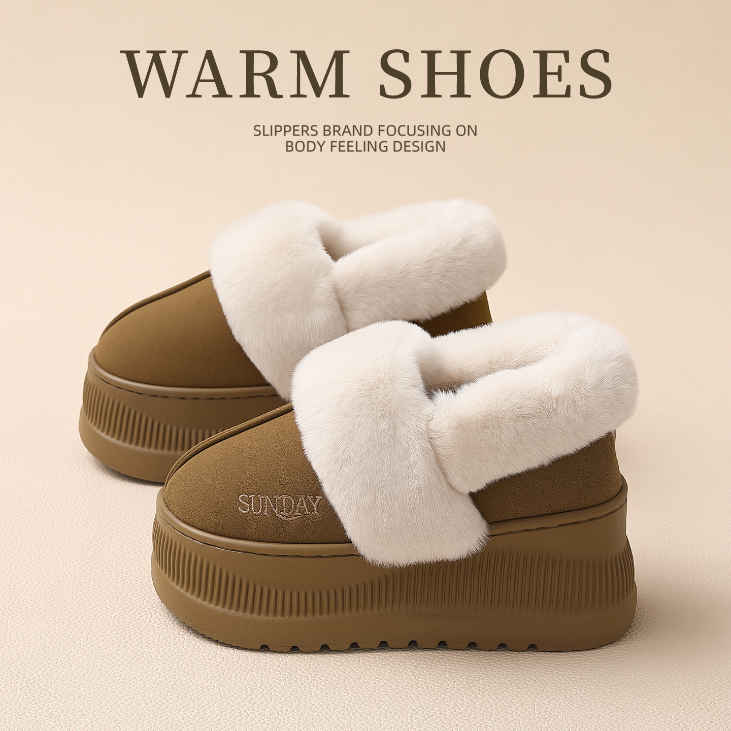 厚底增高矮子乐棉拖鞋女冬季外穿