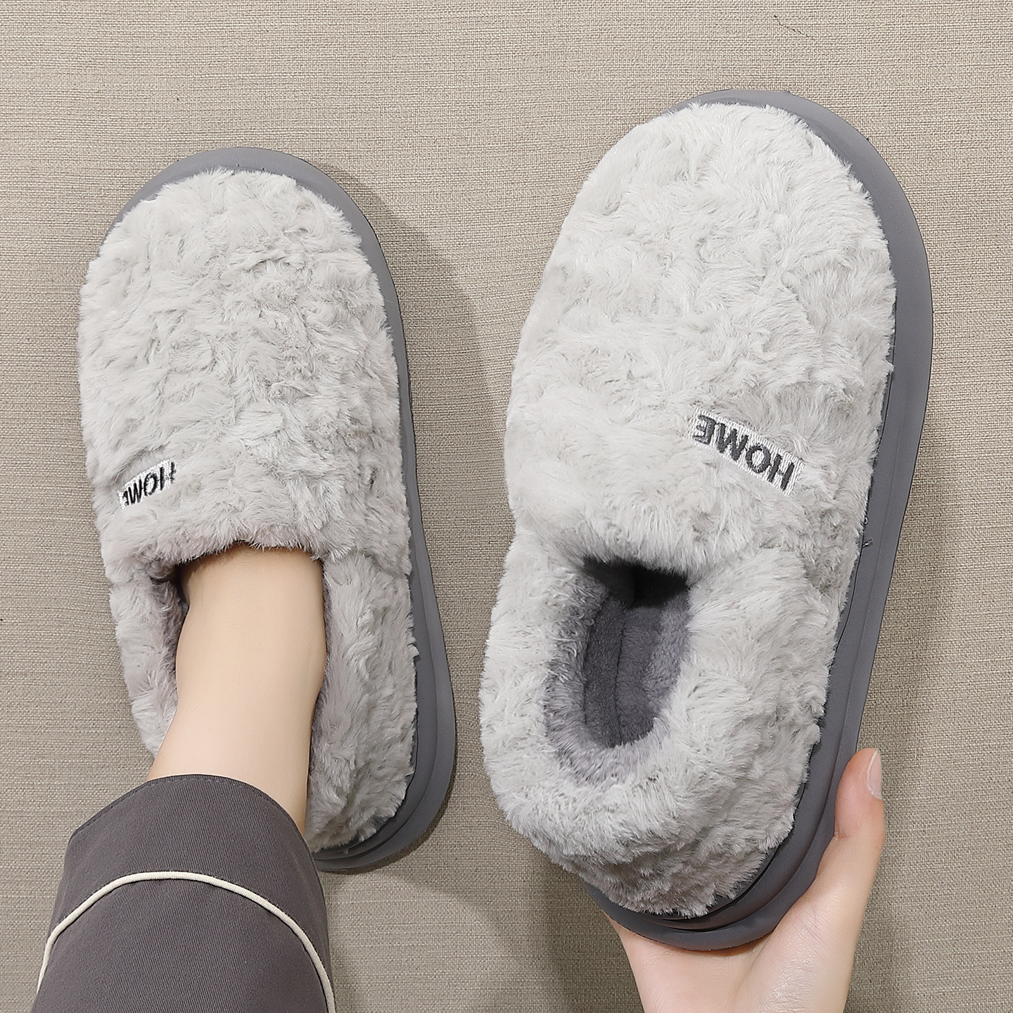 棉拖鞋男士冬季包跟2025新款