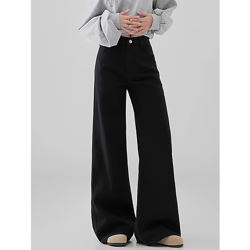 大码微喇牛仔裤女慵懒风显瘦