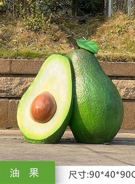 户外仿真草莓西瓜水果蔬菜摆件玻璃钢白菜辣椒雕塑花园果园装饰品