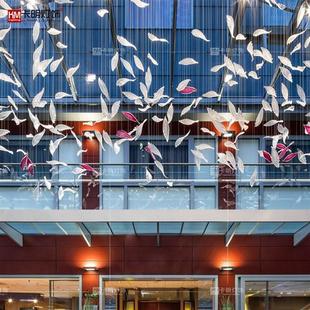 酒店大厅羽毛艺术水晶吊灯创意酒店别墅复式 饰吊灯 楼电梯间羽毛装