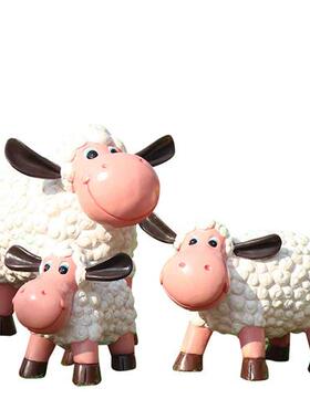 户外仿真动物山羊绵羊模型雕塑幼儿园售楼部卷毛羊草坪庭院大摆件