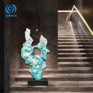 现代简约透明树脂雕塑摆件客厅售楼处样板间家居软装 饰酒店工艺品