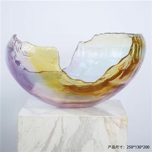 渐变圆形雕塑合成树脂摆件酒店大堂厅会所餐厅样板房桌面创意摆件