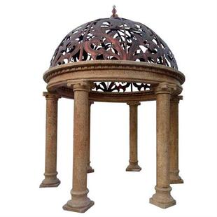 花架庭院创意晚霞红石材花廊高档小区凉亭石雕长廊 大理石新款