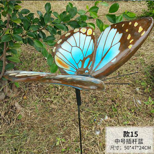 玻璃钢蝴蝶雕塑户外园林景观摆件仿真彩色蝴蝶昆虫雕塑花海装饰