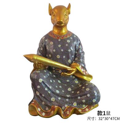 玻璃钢十二生肖雕塑风水摆件展示橱窗寺庙兽首人身神像风水雕塑