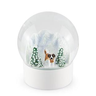 定制雪花球白色圣诞小狗雪山飘雪花手工纪念品摆件雪花球礼品