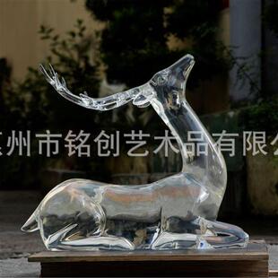 铂晶透明树脂轻奢透明摆件酒店玄关客厅现代艺术工艺品抽象创意