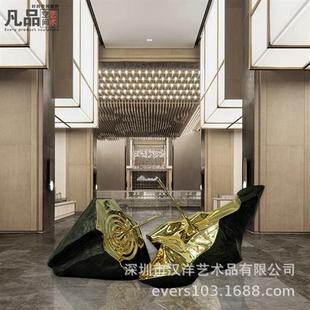 创意新款 饰艺术品房地产售楼处雕塑 玻璃钢水滴摆件酒店会所大厅装