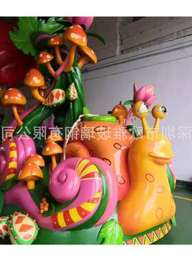 厂家大型户外玻璃钢FRP巡游花车商业宣传车动物彩车船舶花车